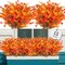12 Bundles Artificial Fall Flowers (Orange Eucalyptus) 12.4"D x 2.3"W x 3.5"H